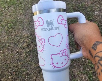 Vaso Kitty Stanley / Lindo Yeti de Halloween / Owala / Stanley / Rosa / Hola / Regalos para esposa / Kawaii / Regalos para novia / 30 oz / 40 oz