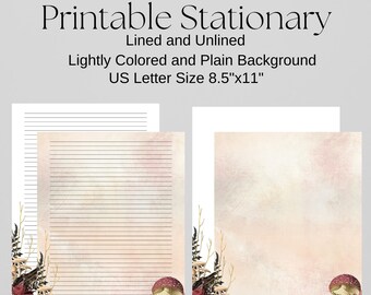 Papel de escritura imprimible, Papel de papel imprimible, Papel de diario, Papel de whimsigoth, Papel de escritura de diario, 8.5x11 Páginas de diario de escritura,