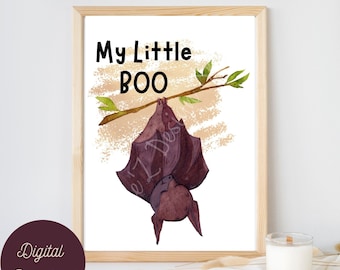 Bat Nursery Decor, Baby Bat, Baby Shower, Watercolor Nursery Art, 5 opciones de color