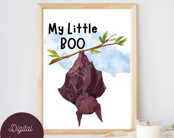 Bat Nursery Decor, Baby Bat, Baby Shower, Watercolor Nursery Art, 5 opciones de color