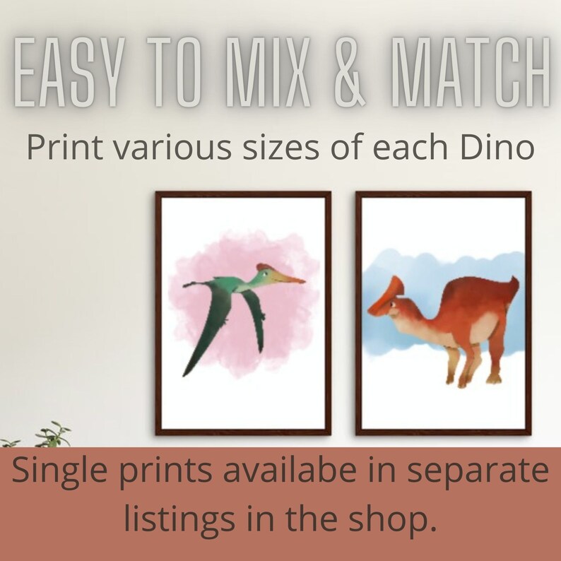 Cute Baby Dinosaur Nursery Wall Art Watercolor Dino Baby Etsy