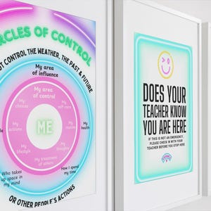 School Counselor Office Decor | Neon Bulletin Board Set & Motivational Posters