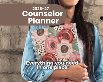 School Counselor Planner 2026–2027 | ASCA Aligned Counseling Planner Flower Design