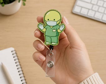 Kawaii Krankenschwester Ausweisrolle | Matcha Bunny Acryl Accessoire