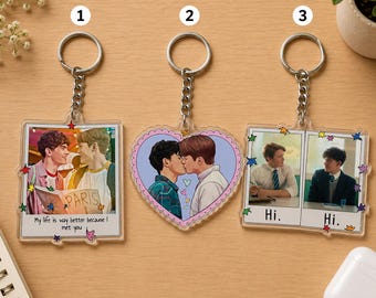 Nick And Charlie Heartstopper Inspired Keychain, Cute LGBT Couple Acrylic Keychain, Book Lover Gift, Queer Romance Bag Charm
