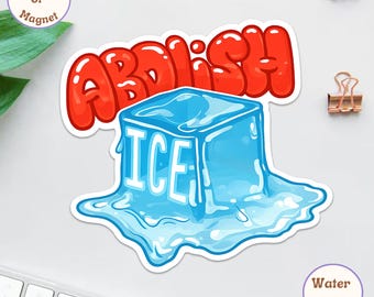 Holographic Abolish ICE Sticker | Donation Item | Undocumented Immigrant Rights No Human Being Is Illegal
