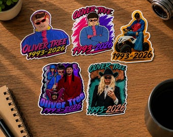 RIP Oliver Tree Aufkleber/Magnet, Oliver Tree Fan Aufkleber, 90er Jahre Inspiriert Abziehbild, Erinnerungsgrafik Aufkleber, Laptop Wasserflasche Vinyl Aufkleber