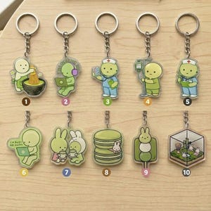 Smiski Nurse Keychain, Matcha Green Character Keyring, Cute Nurse Gift, Healthcare Worker Accessory, RN CNA Key Chain