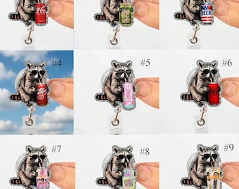 Waschbär Diet Coke Badge Reel, einziehbarer Koffein Ausweishalter, Soda Lovers Acrylclip