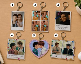 Nick And Charlie Heartstopper Inspired Keychain, Cute LGBT Couple Acrylic Keychain, Book Lover Gift, Queer Romance Bag Charm