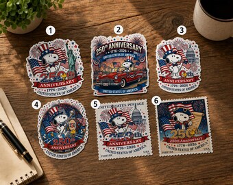 Puppy Woodstock 250th Anniversary Sticker, Patriotic Vinyl Decal