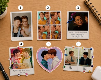 Nick And Charlie Heartstopper Sticker, Cute LGBT Couple Sticker, Book Lover Decal, Romance Fan Gift, Heartstopper Inspired Art
