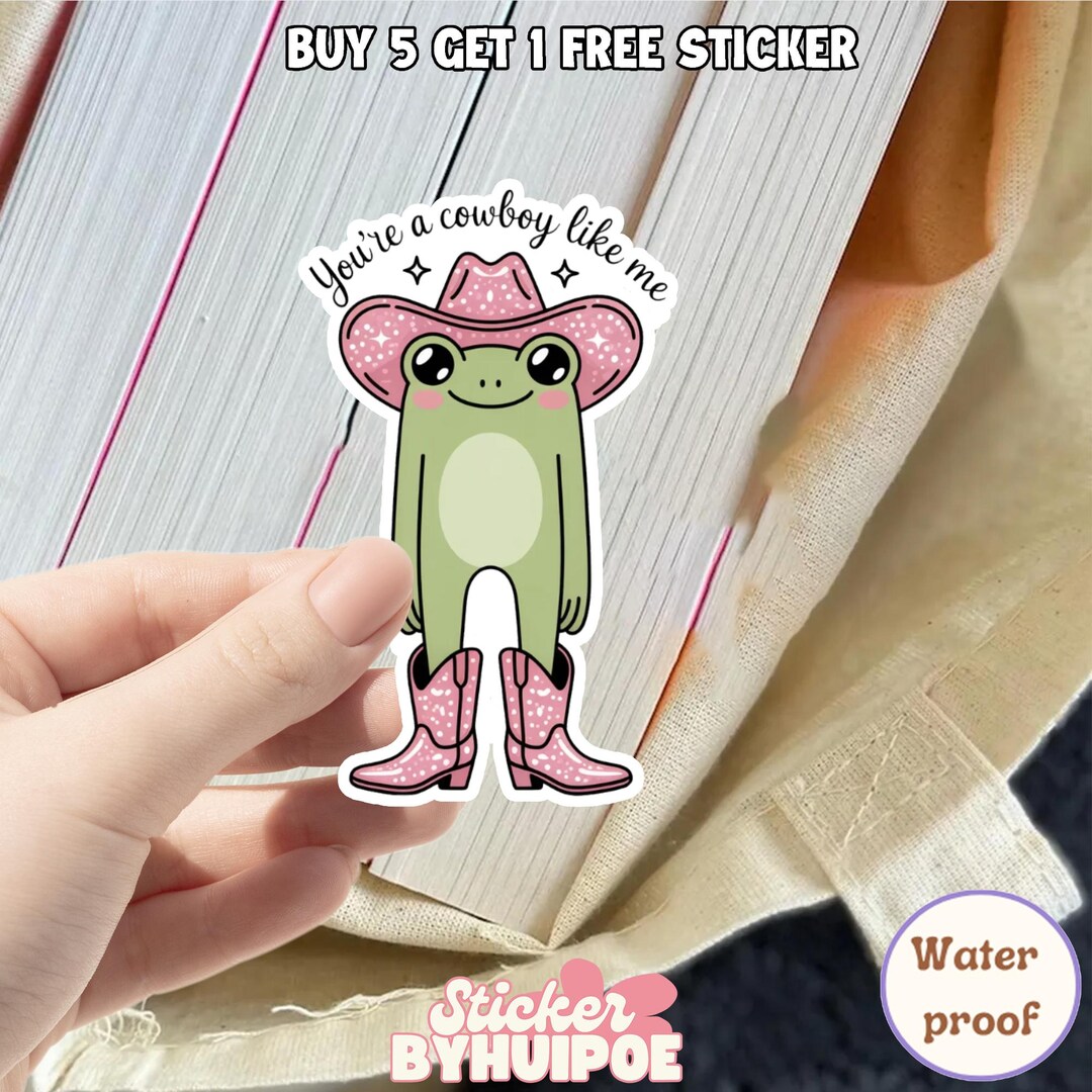 Cowboy Frog Sticker Cowboy Frog Sticker, Funny Frog Sticker, Cute Western Frog Sticker ...