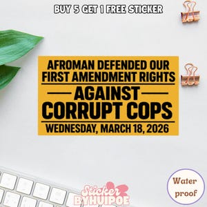 Afroman Sticker, First Amendment Rights Sticker, Protest Sticker,Political Statement Sticker,Activist Sticker,Free Speech Sticker,Car Magnet