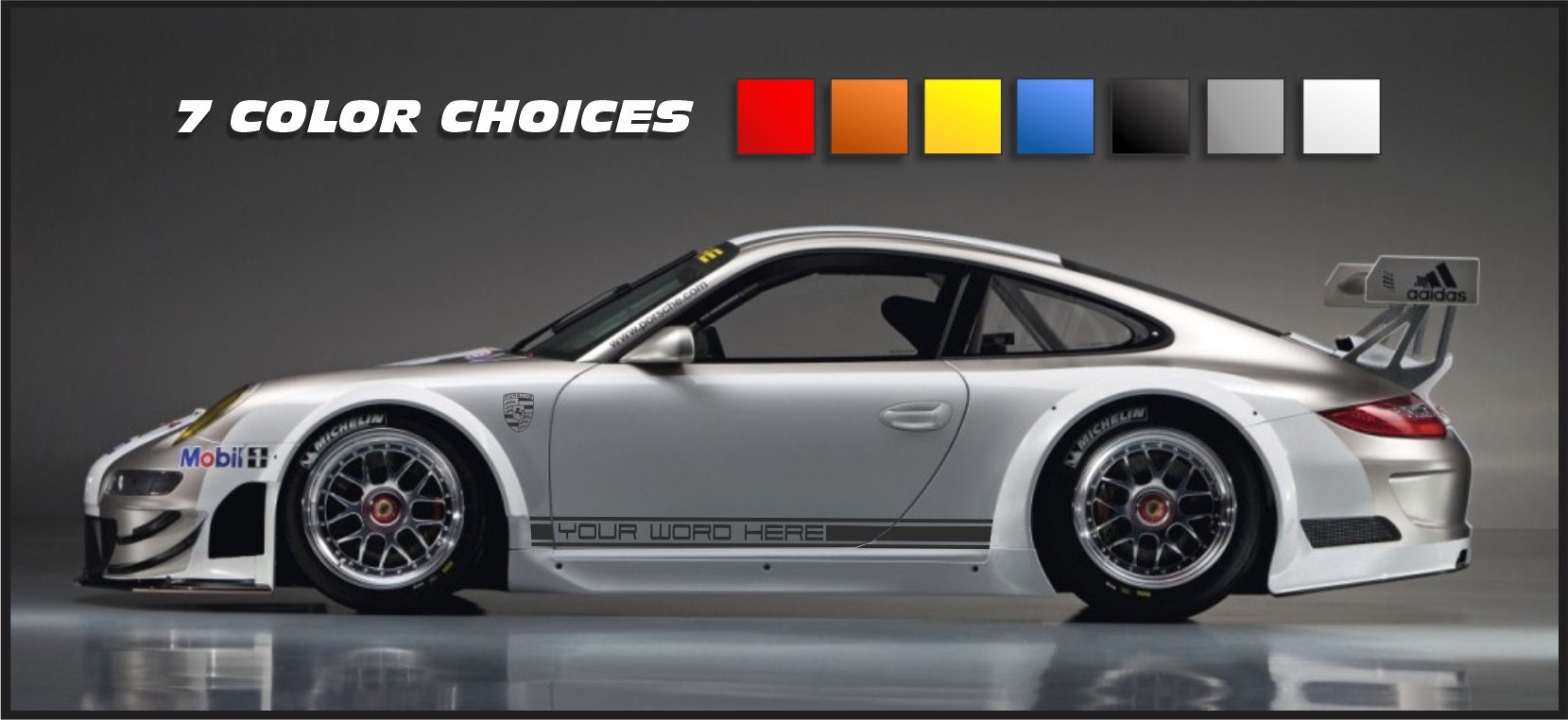 Porsche Rocker Panel Racing Turbo Seite Seitenstreifen Aufkleber
