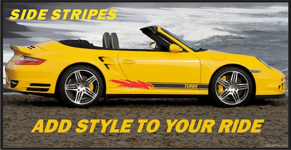 Side Stripe Custom Decal Kit Fits Porsche, Boxster, Cayman, 944 and Some  911 
