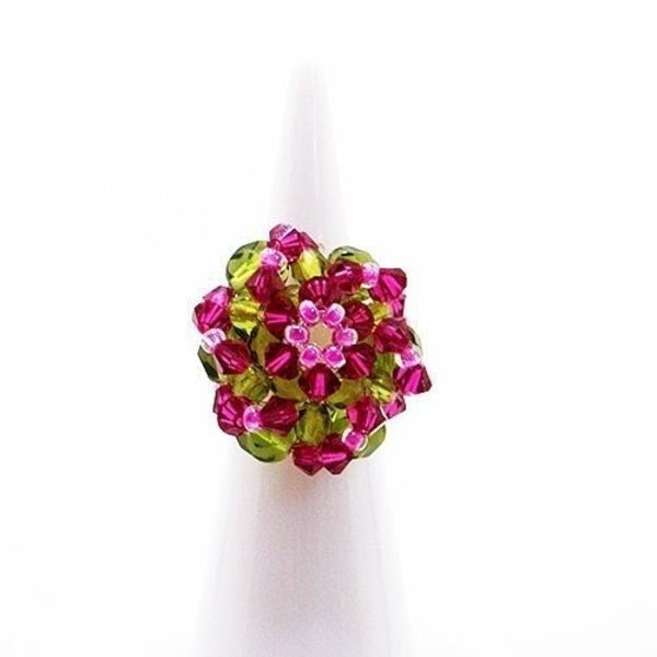 Bague en cristal Swarovski et cristal tchèque en forme de fleur, élastique, différentes couleurs, bague élégante, bague de mariée, originale, mode