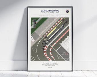 Daniel Ricciardo Overtake Azerbaijan Grand Prix 2017 Poster Print