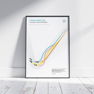 Lewis Hamilton Overtake Bahrain Grand Prix 2018 Minimalist Poster Print