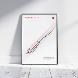 Sebastian Vettel Overtake Belgian Grand Prix 2018 Minimalist Poster Print