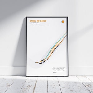 Daniel Ricciardo Overtake Italian Grand Prix 2021 Minimalist Poster Print