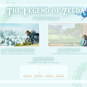 Twitch Overlay Stream Pack - Geanimeerde scènes, stream-overlays en decoraties - The Legend of Zelda - Tears of the Kindom Style (TOTK)