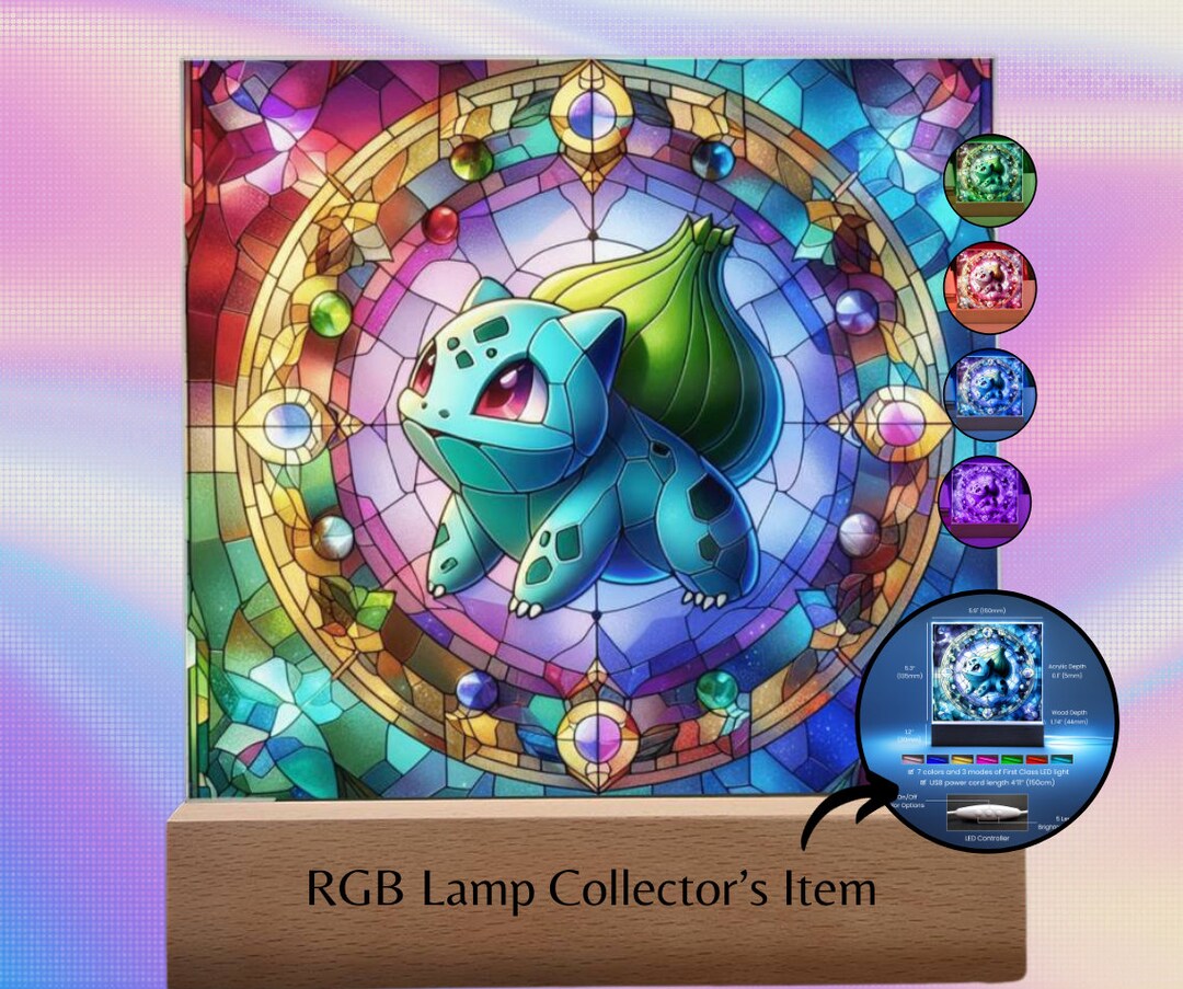 Delightful Bulbasaur RGB LED Lamp: A Captivating Pokémon Collectible ...