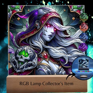 Lámpara LED inspirada en Banshee con apariencia de vidriera: Magia RGB para fanáticos - Un impresionante tesoro para fanáticos - Regalo de videojuego - Mercancía