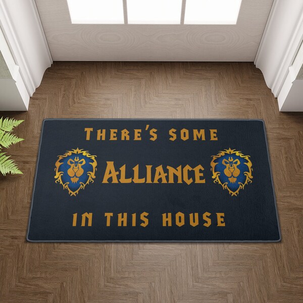 Alliance-Themed Doormat - 'There's Some Alliance in This House' WoW Gift Merchandise World of Warcraft