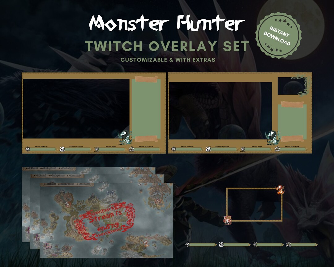 Twitch Overlay / Stream Pack Animated Scenes, Stream Overlays and