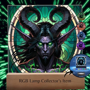 Lámpara LED de vidrieras inspirada en Daemon: Desata la noche RGB - El tesoro de un fan - Regalo de videojuego - Horde Merch