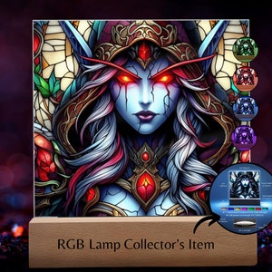 Lámpara LED Dark Banshee con apariencia de vidriera: Magia RGB para fanáticos - Un impresionante tesoro para fanáticos - Regalo de videojuego para jugadores