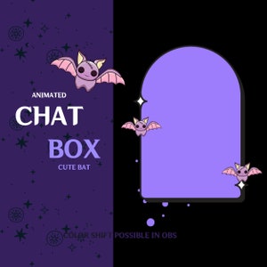 Animated Stream Chatbox Cute Bat | Cute Halloween Chat Box for Twitch, Youtube, Kik & Co. | Vtuber Asset | OBS | Easy to use