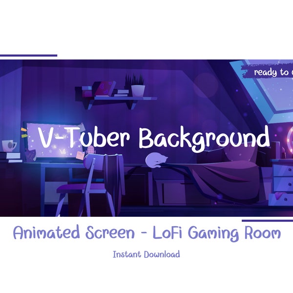 LoFi Gaming Room | Visual Novel V Tuber Background | Animated Background | stream overlay | Vtuber Rooms | Lofi & Anime | virtual background