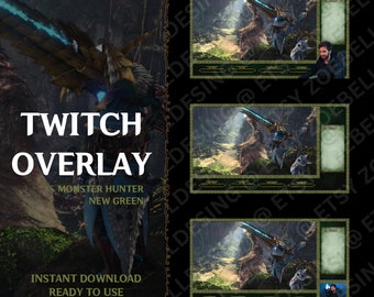 Monster Hunter Twitch Overlay / Stream Pack - Rise Sunbreak - Monster Hunter Twitch Pack - Stream Overlay - Stream Set