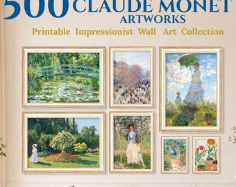 500 Claude Monet Prints Bundle, Impressionist Wall Art Collection, Water Lilies Printable Set, Vintage French Art Digital Download