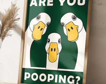 Funny Goose Bathroom Print, Quirky Farmhouse Decor (Digital Download)