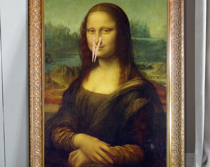 Mona Lisa Bathroom Art Poster, Funny Bathroom Wall Art, Toilet Humor ...