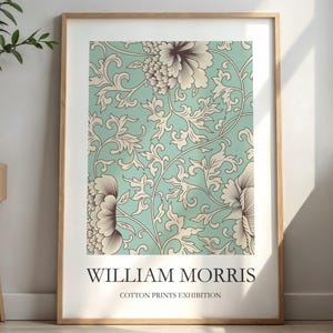 William Morris Style Wall Art Print Vintage Textile Poster Museum Inspired Design Home Decor Interior Pattern Digital Download Gift
