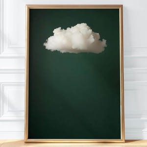 Smaragdgrünes Wolkenmotiv: Minimalistische Wanddekoration fürs Schlafzimmer (Digitaler Download)