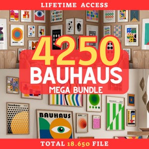 Bauhaus poster set of 4250+ premium printable wall art prints mid century modern minimalist abstract geometric bundle digital print download