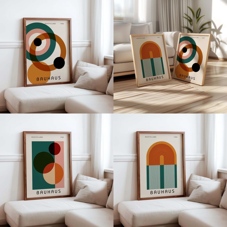Bauhaus-Kunstdruckset: Moderne, geometrische Kunst der Mitte des 20. Jahrhunderts (Digitaler Download) Bild 7