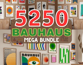 Conjunto de pósteres Bauhaus, más de 5250 láminas de estilo moderno de mediados de siglo (descarga digital)