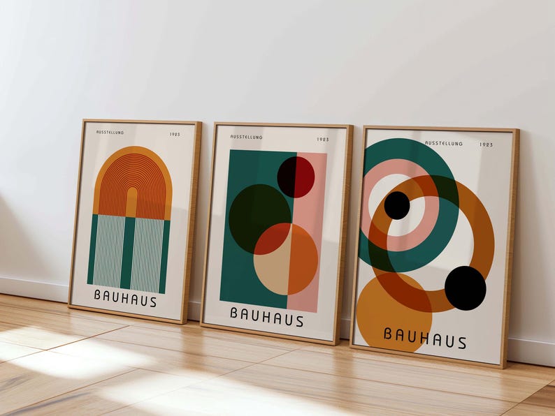 Bauhaus-Kunstdruckset: Moderne, geometrische Kunst der Mitte des 20. Jahrhunderts (Digitaler Download) Bild 3