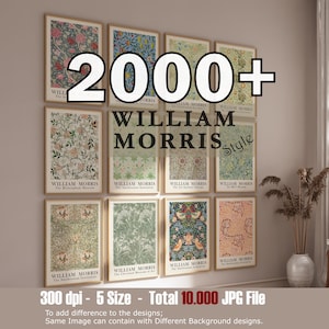 2000 Printable William Morris Wall Art Prints, Art Nouveau Decor, Maximalist Gallery Wall Set, Eclectic Digital Download, Vintage Prints Art