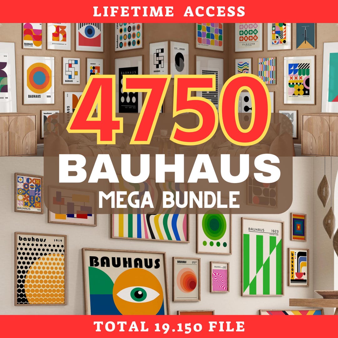 Bauhaus Poster Set (4750+ Prints) Mid Century Modern, Geometric