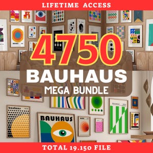 Bauhaus poster set of 4750+ premium printable wall art prints mid century modern minimalist abstract geometric bundle digital print download