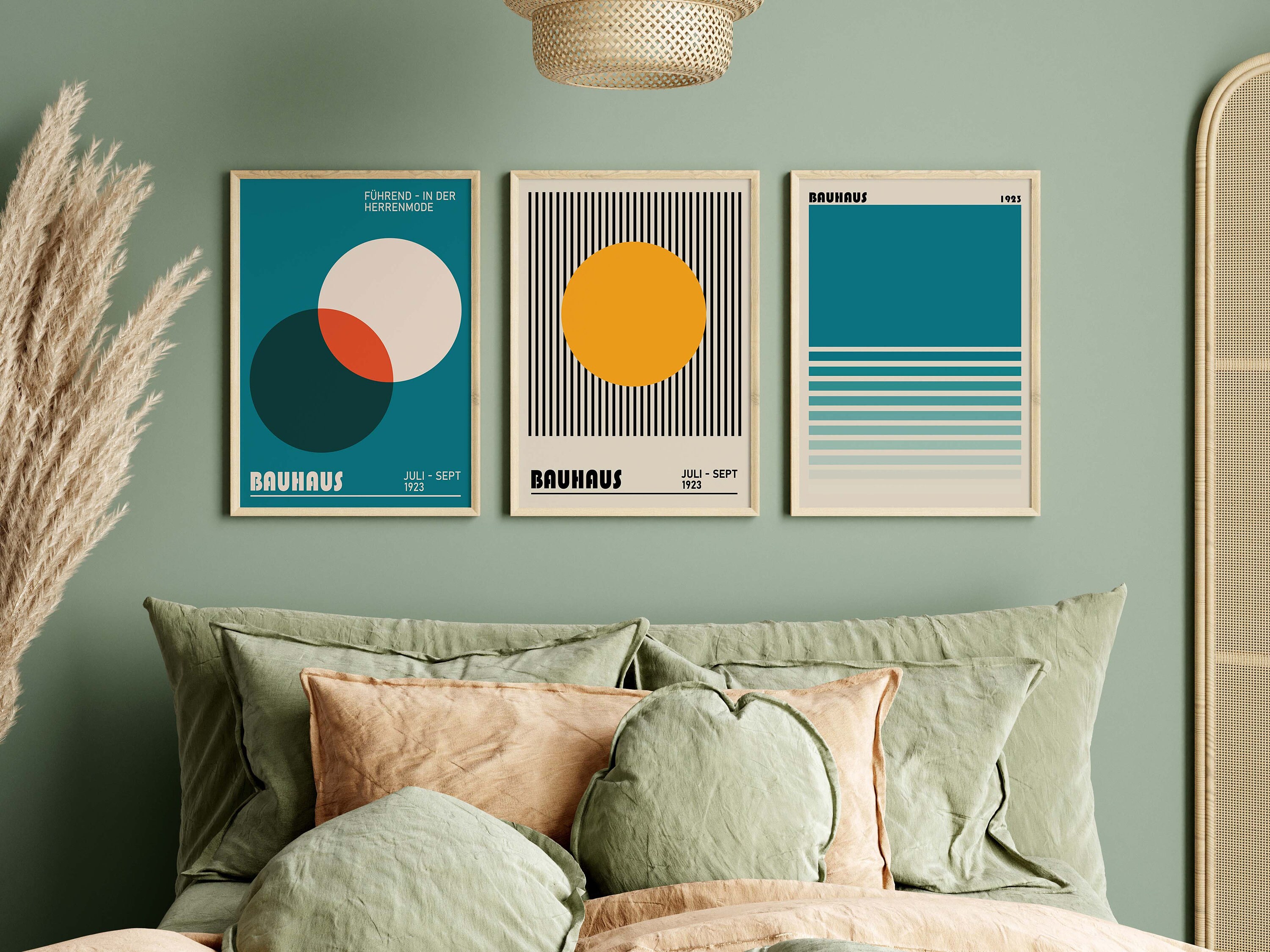 Bauhaus Poster Set of 22, Green Bauhaus Poster, Pink Bauhaus Poster ...