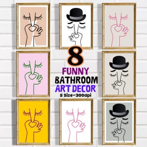 Humorvolle Badezimmer Wandkunst, lustiges Dekor druckbare Wanddrucke, digitaler Download, Wohnkultur, Baddruck, lustige Badezimmerkunst, Badwanddekor