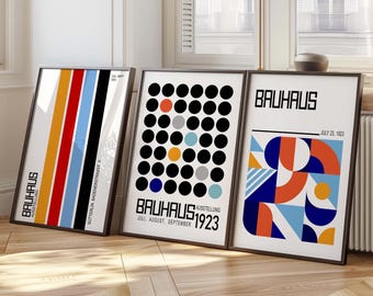 Bauhaus Poster Set: Mid-Century, Modern Geometric, Printable (Digital Download)